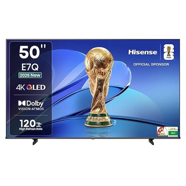 Hisense 126 cm (50 inches) E7Q Series 4K Ultra HD Smart QLED TV 50E7Q (Black)