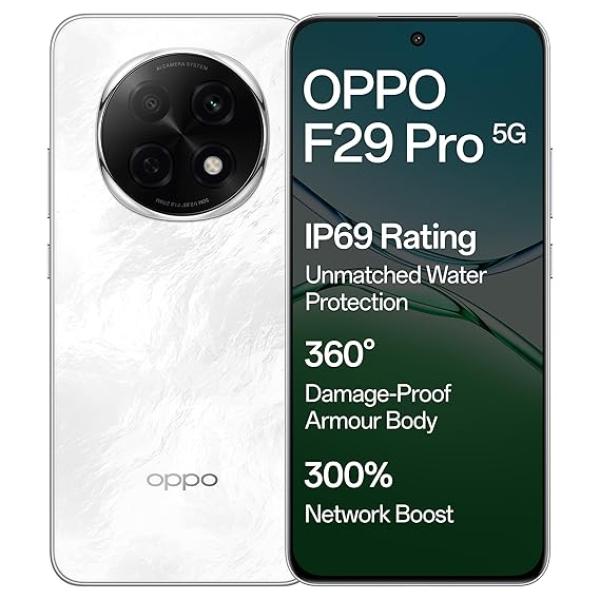 OPPO F29 Pro 5G (Marble White, 8GB RAM, 128GB Storage) with No Cost EMI/Additional Exchange Offers