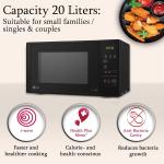 LG 20 L Grill Microwave Oven (MH2044DB, Black, Quartz Heater, I-Wave Technology Indian Cuisine Auto Cook Menu, Steam Clean, Anti-Bacterial Cavity & Health plus Menu)