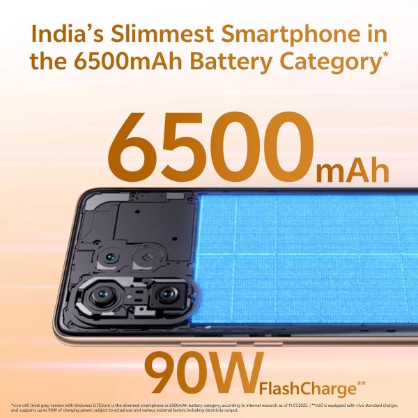 Vivo V60 5G (Auspicious Gold, 8GB RAM, 256GB Storage)