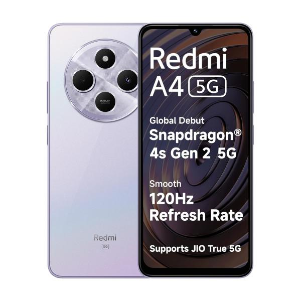 Redmi A4 5G (Sparkle Purple, 4GB RAM, 128GB Storage) |