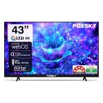 Foxsky 109 cm (43 inch) Frameless Series 4K UHD QLED Smart TV (WebOS) 43FS 4K (Black)