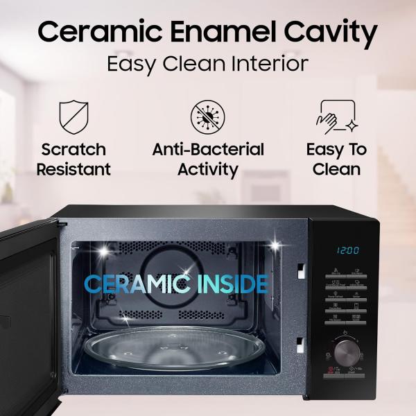 Samsung 28 L Slim Fry, Sensor Cook and Multi Spit Convection Microwave Oven (MC28A5145VR/TL, Black and Pattern, 10 Yr warranty, Gift for Every Occasion)