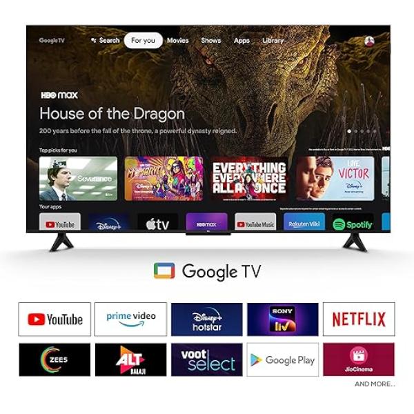TCL 126 cm (50 inches) Metallic Bezel-Less, FHD Smart QLED Google TV 50S5K