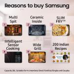 Samsung 28 L Slim Fry, Sensor Cook and Multi Spit Convection Microwave Oven (MC28A5145VR/TL, Black and Pattern, 10 Yr warranty, Gift for Every Occasion)