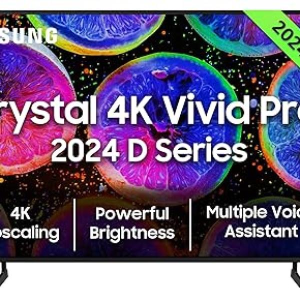 Samsung 108 cm (43 inches) D Series Brighter Crystal 4K Vivid Pro Ultra HD Smart LED TV (Black)
