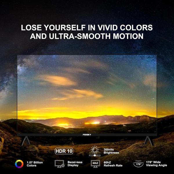 Foxsky 109 cm (43 inch) Frameless Series 4K UHD QLED Smart TV (WebOS) 43FS 4K (Black)