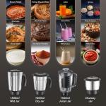 Prestige Astra Neo 750 Watt Mixer Grinder with 4 Jars (3 Stainless Steel + 1 Juicer) | Space-Saving Stacking Design | Super Efficient SS Blades | Blue |2Y Warranty | ISI Certified