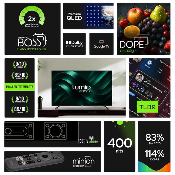 Lumio Vision 7 127 cm (50 inches) 4K Ultra-HD Smart QLED Google TV FTW2-ADSG Visit the Lumio Store
