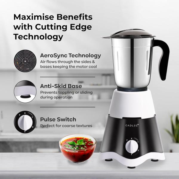 Cadlec JarGenie 4 Jar 750 Watt Mixer Grinder | High-Power Juicer, Blender & Mixer