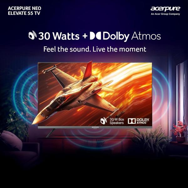 Acerpure 139 cm (55 inch) Elevate Neo Series 4K Ultra HD QLED Smart Android 14 TV GTV AP55UG75PELN5
