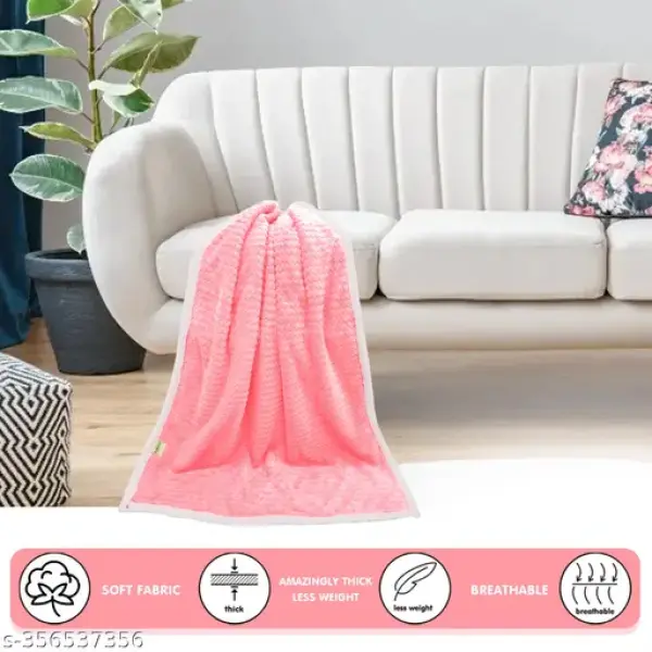 BABY Blanket for All Seasons, Fur Blankets for Baby, Fluffy Blanket for Both Baby Boys and Baby Girls up to 12 Months, Baby Wrapper, Newborn Baby Blanket (Pink - 100x80 cm)