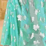Silver Foil Embellished Saree