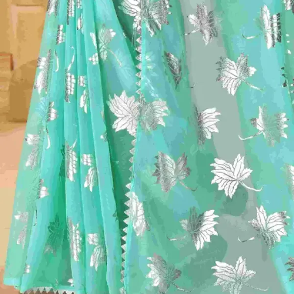 Silver Foil Embellished Saree