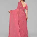 SHIMMER SAREE WITH MIRROR AND DIMOND HAND WORK