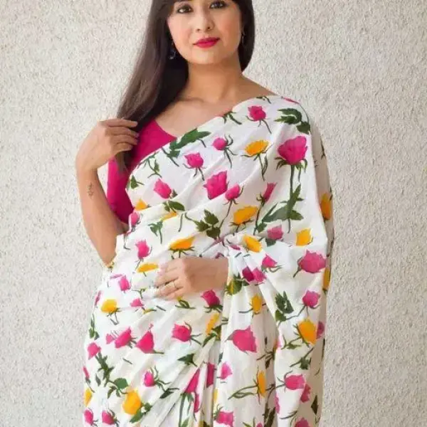Jaipuri Printed Soft Cotton Saree