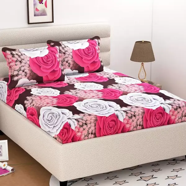 Double Floral Bedsheet (Pack of 4, multicolor1111)