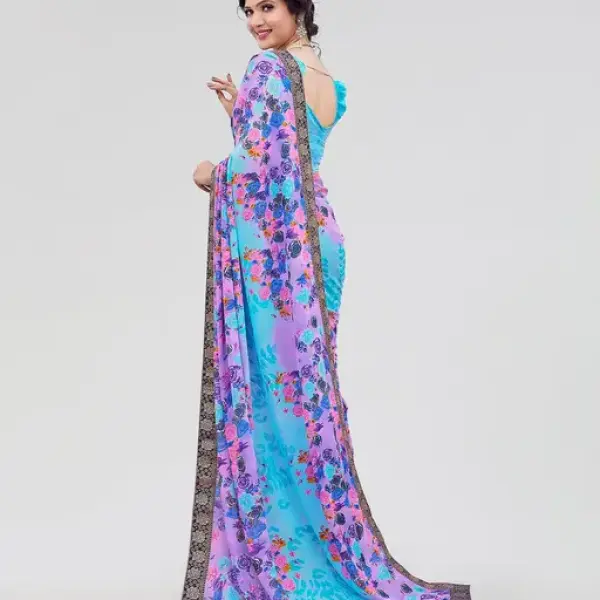 Jacquard Lace Georgette Saree