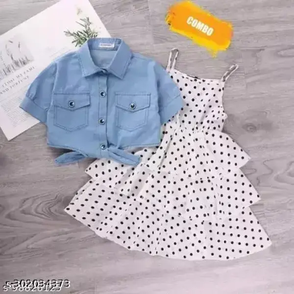 Girls White Frocks And Dress With Ice Jacket