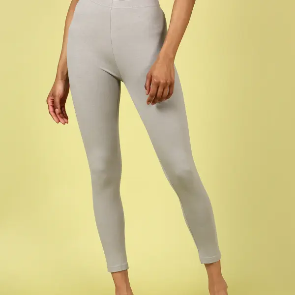 Premium Ankle Length Leggings Cotton Dark Grey