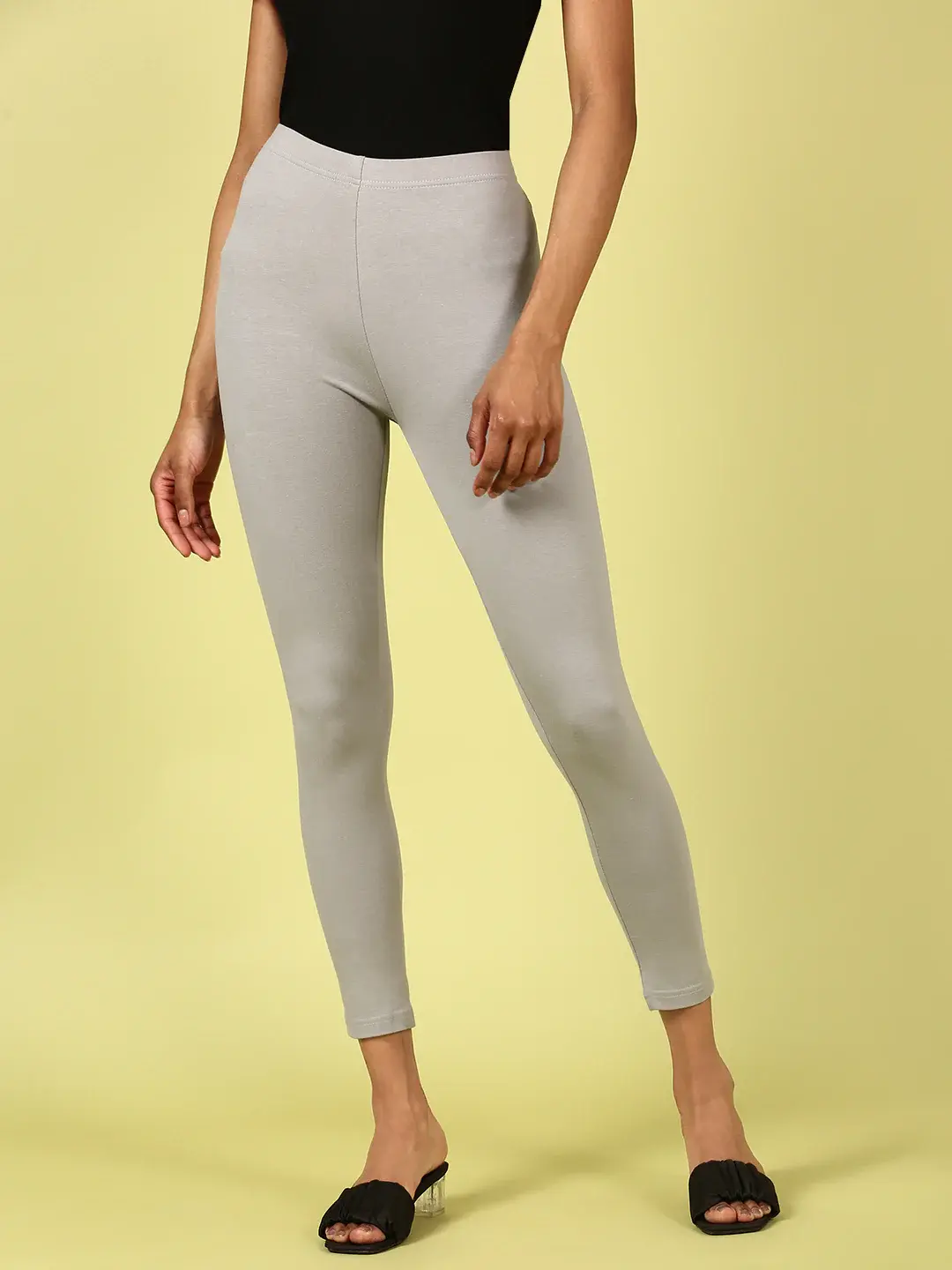 Premium Ankle Length Leggings Cotton Dark Grey
