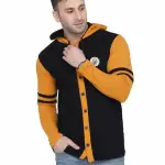 Men's Jacket Long Sleeve Multicolor Hooded Neck