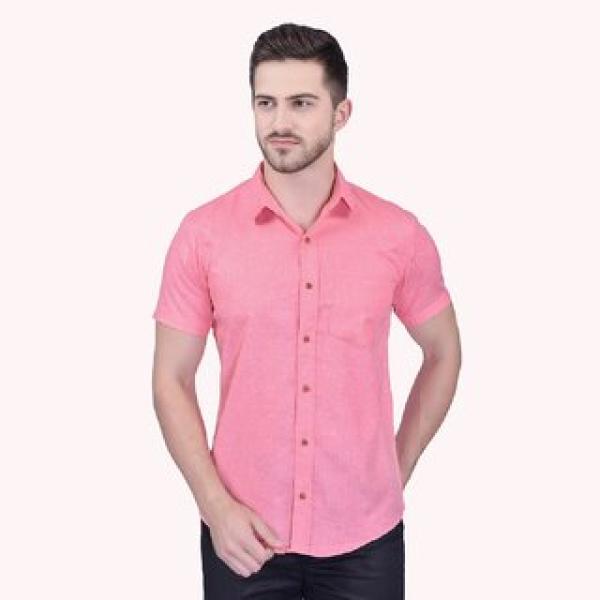 Men's Half Sleeve Cotton Spread Collar Shirt