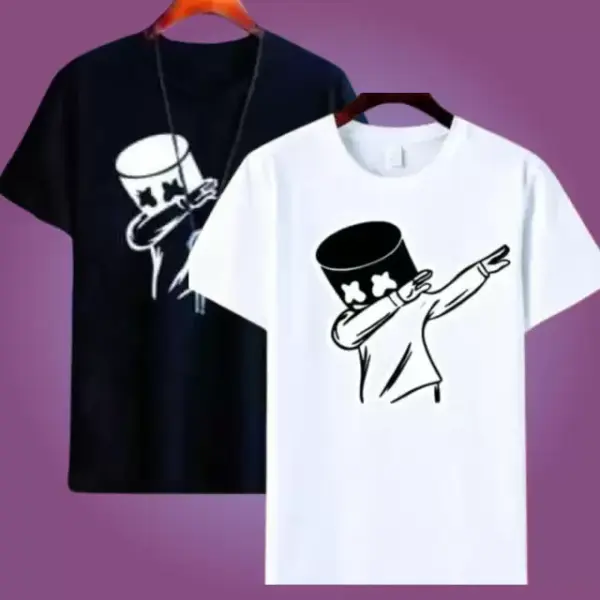Graphic Print Men Black, White T-Shirt