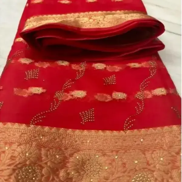 Organza Stone Work Saree