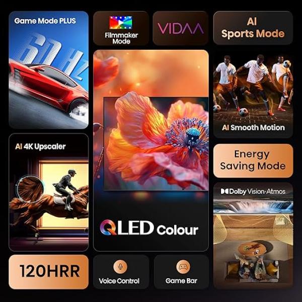 Hisense 126 cm (50 inches) E7Q Series 4K Ultra HD Smart QLED TV 50E7Q (Black)