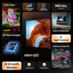 Hisense 189 cm (75 inches) U7Q Series 4K Ultra HD Smart QLED Mini LED TV 75U7Q (Black)