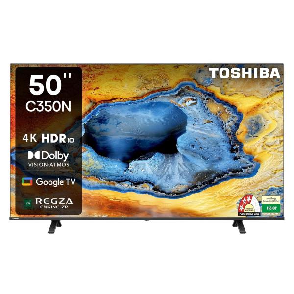 TOSHIBA 126 cm (50 inches) C350NP Series 4K Ultra HD Smart LED Google TV 50C350NP (Black)