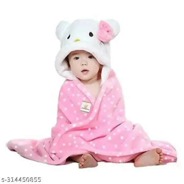 Hooded baby bath towel for the baby boy's and baby Girl's Pink 1