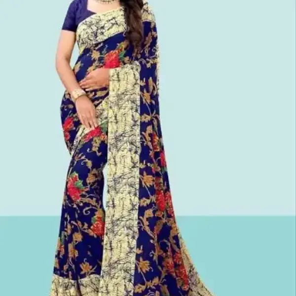  Kanooda Prints Fancy Women's Georgette Printed Saree