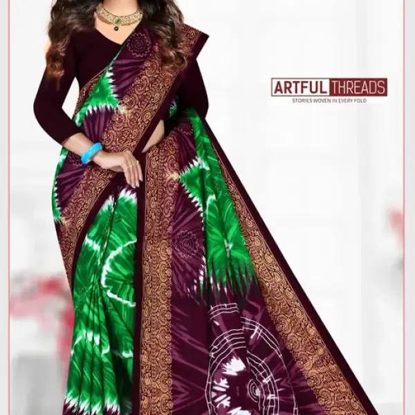  Pure cotton fancy printed saree