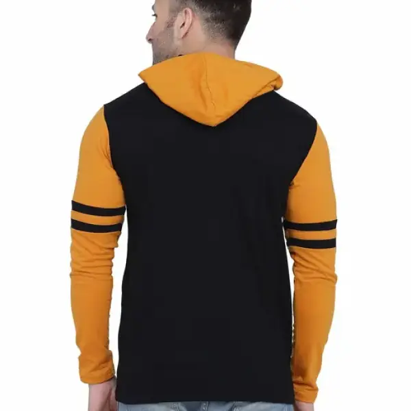 Men's Jacket Long Sleeve Multicolor Hooded Neck