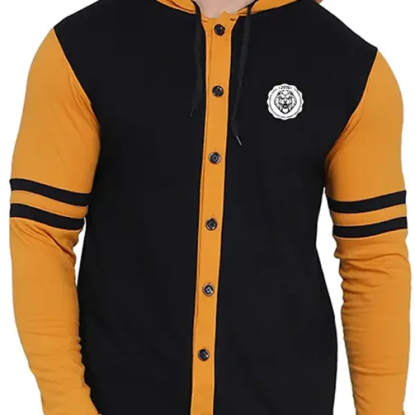 Men's Jacket Long Sleeve Multicolor Hooded Neck