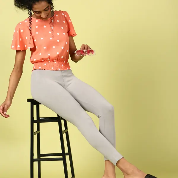 Premium Ankle Length Leggings Cotton Dark Grey