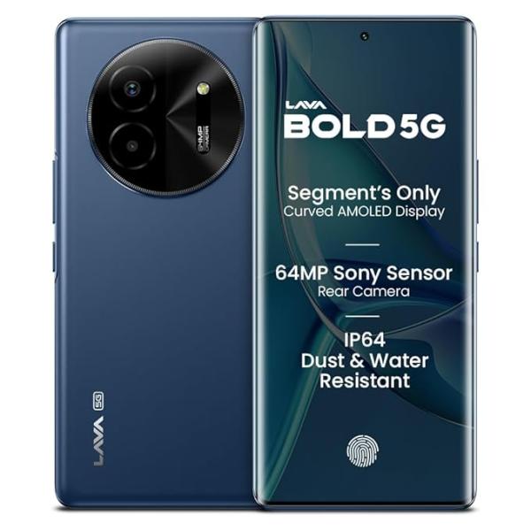 Lava Bold 5G (Sapphire Blue, 8GB RAM, 128GB Storage) | 3D Curved FHD+ AMOLED Display | Mediatek Dimensity 6300 Processor