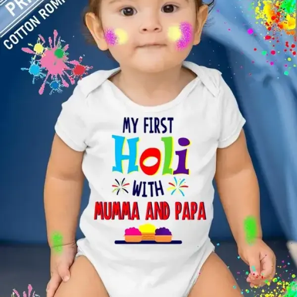 My First Holi With Mumma And Papa