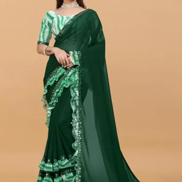Women's ruffle saree