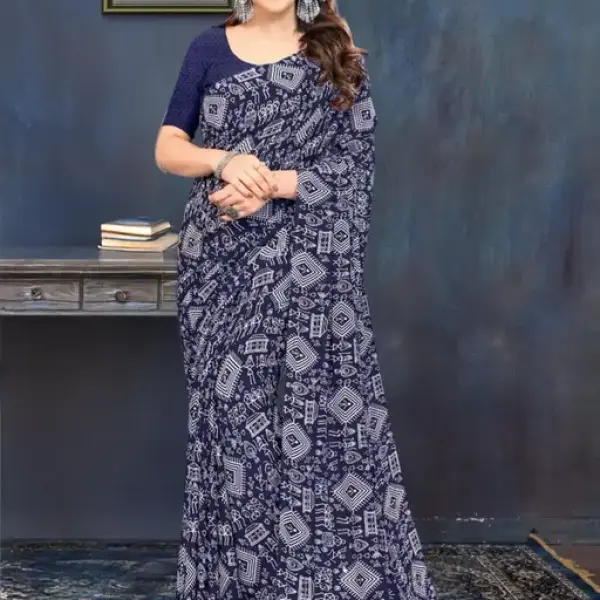  Chanderi silk saree with separate blouse
