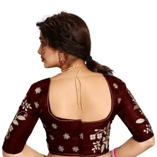 Velvet Embroidery Border Saree