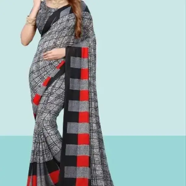  Kanooda Prints Fancy Women's Georgette Printed Saree