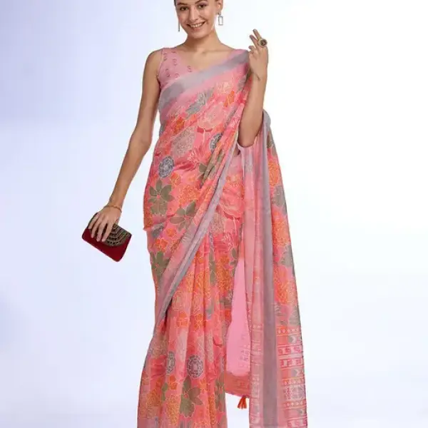  Printed Linen Saree