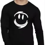 Solid Men Printed Round Neck T-Shirt FULL BLACK AVENGER