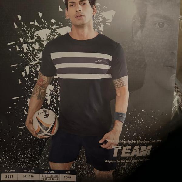 SPORTZFIT   ROUND NECK  T SHIRT COMBO Black and Yellow