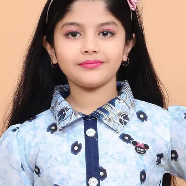 Trendy frocks for girls Blue and White