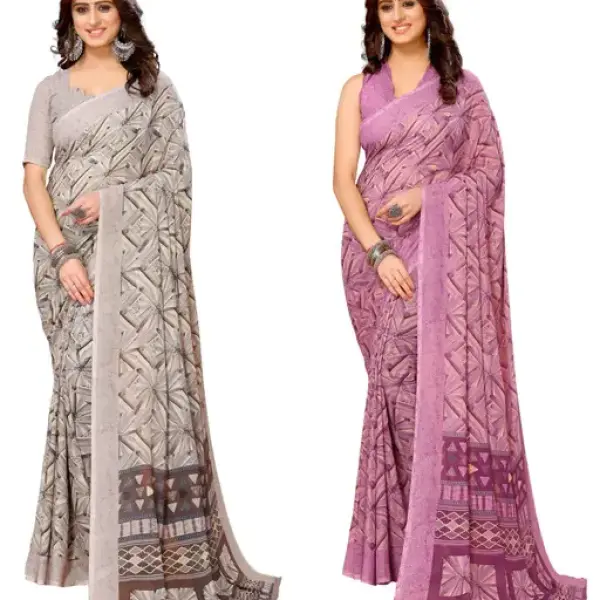 Women's Desinger Printed Trendy Georgette Saree