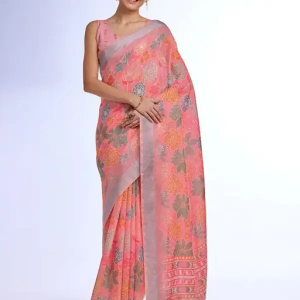  Printed Linen Saree